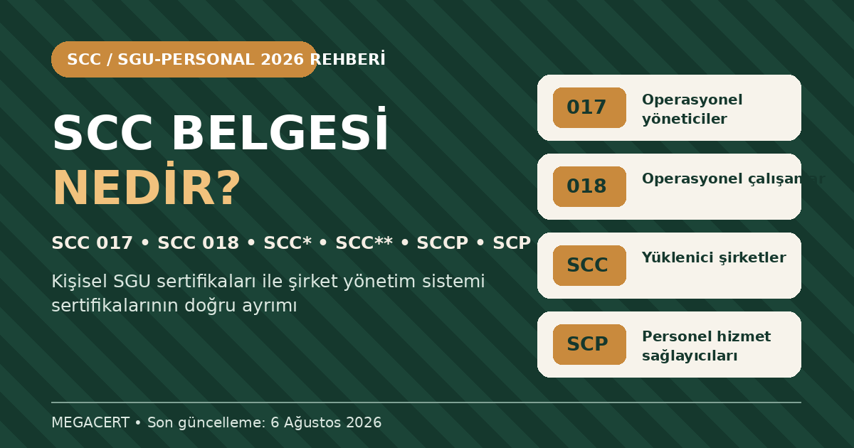 SCC 017, SCC 018, SCCP ve SCP belgelendirme şeması