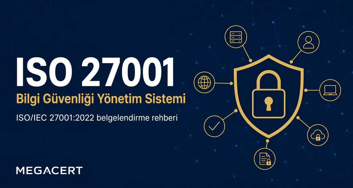 ISO/IEC 27001:2022 bilgi güvenliği yönetim sistemi, kilit ve ağ güvenliği görseli