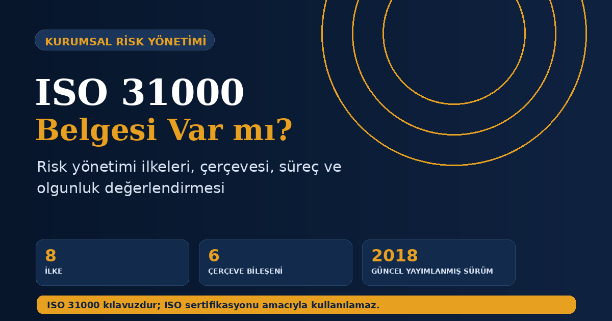 ISO 31000 belgesi var mı ve risk yönetimi uygulama rehberi